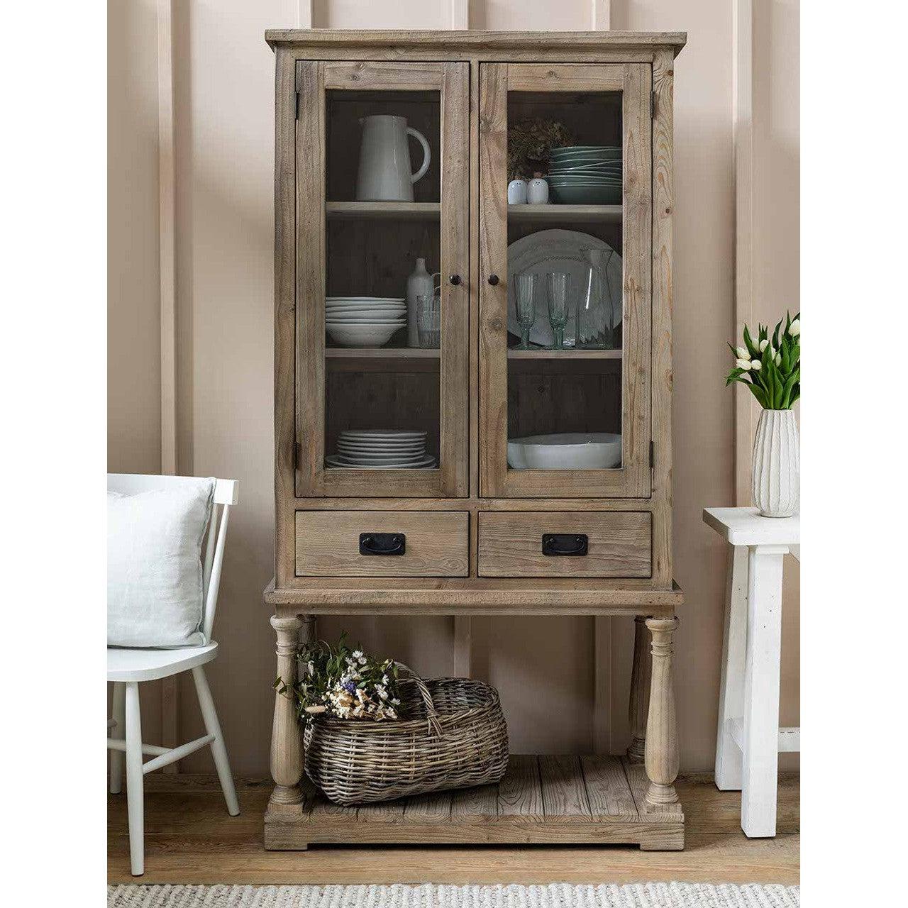 Topsham Glass Display Unit | Natural - Consoles & Sideboards - Garden Trading - Yester Home