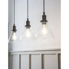 Trio of Hoxton Cone Pendant Light - Antique Bronze-Pendant & Ceiling Lights-Yester Home