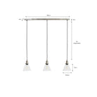 Trio of Hoxton Cone Pendant Light - Satin Nickel-Pendant & Ceiling Lights-Yester Home