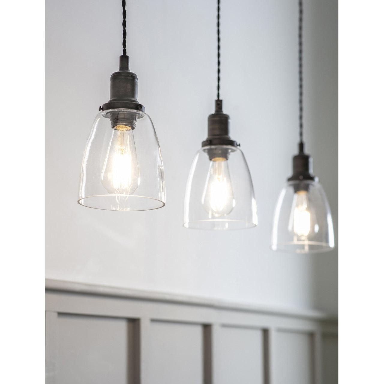 Trio of Hoxton Domed Pendant Light - Antique Bronze-Pendant & Ceiling Lights-Yester Home