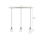 Trio of Hoxton Domed Pendant Light - Satin Nickel-Pendant & Ceiling Lights-Yester Home