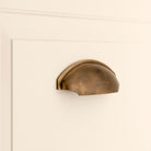 Tulip Cup Drawer Pull Antique Brass-Cupboard Pulls-Yester Home