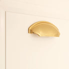 Tulip Cup Drawer Pull Polished Brass-Cupboard Pulls-Yester Home