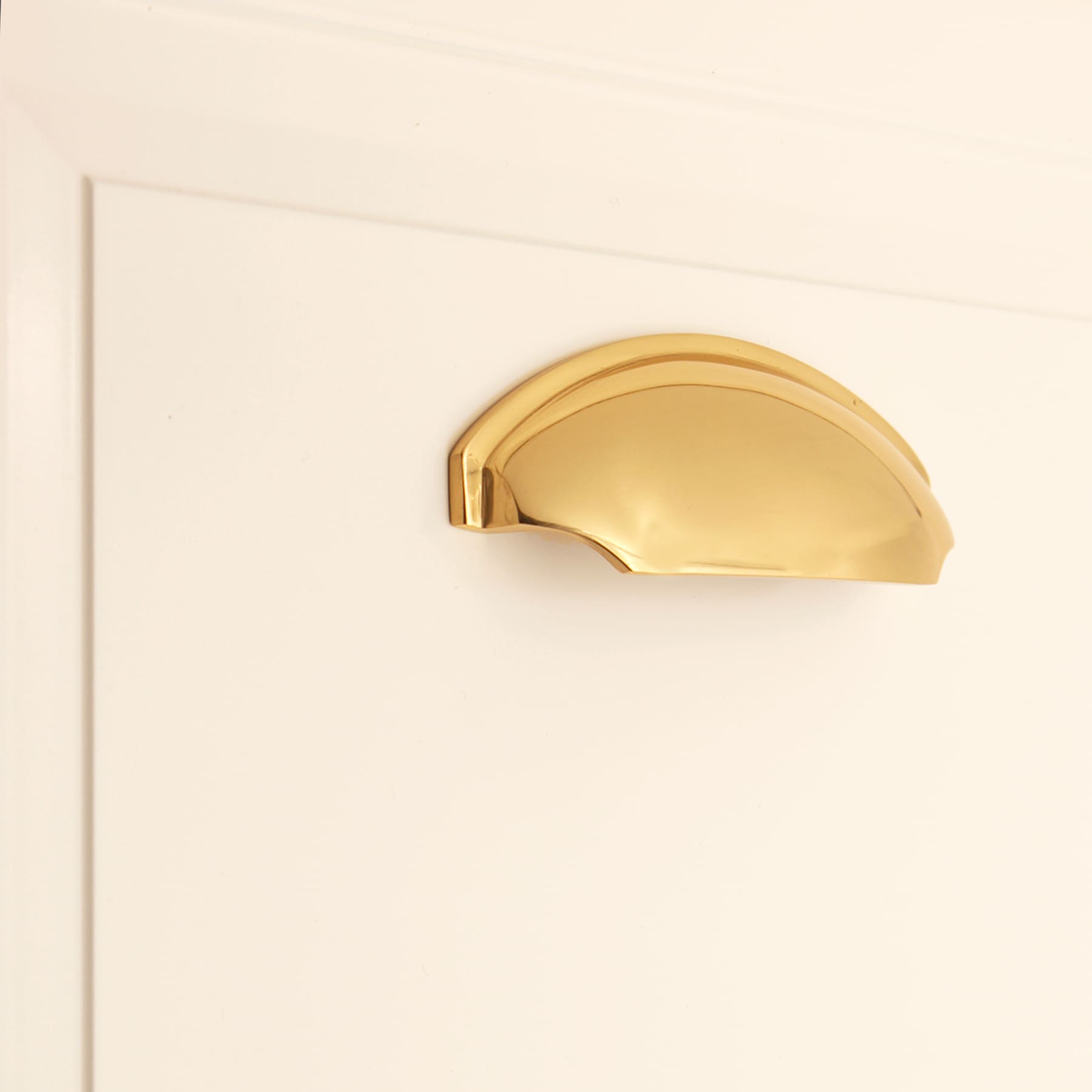 Tulip Cup Drawer Pull Polished Brass-Cupboard Pulls-Yester Home