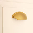 Tulip Cup Drawer Pull Satin Brass-Cupboard Pulls-Yester Home