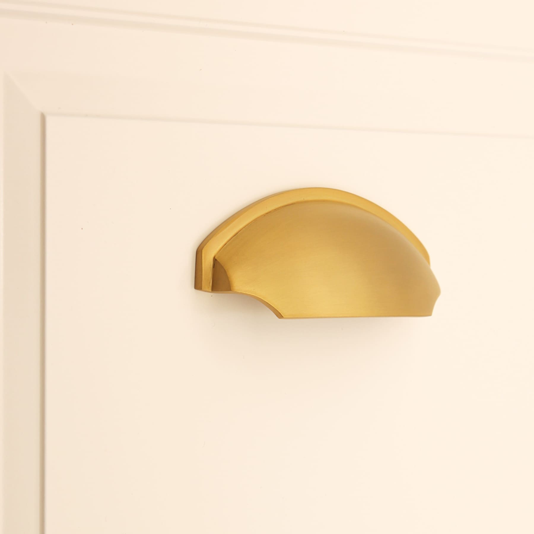 Tulip Cup Drawer Pull Satin Brass-Cupboard Pulls-Yester Home