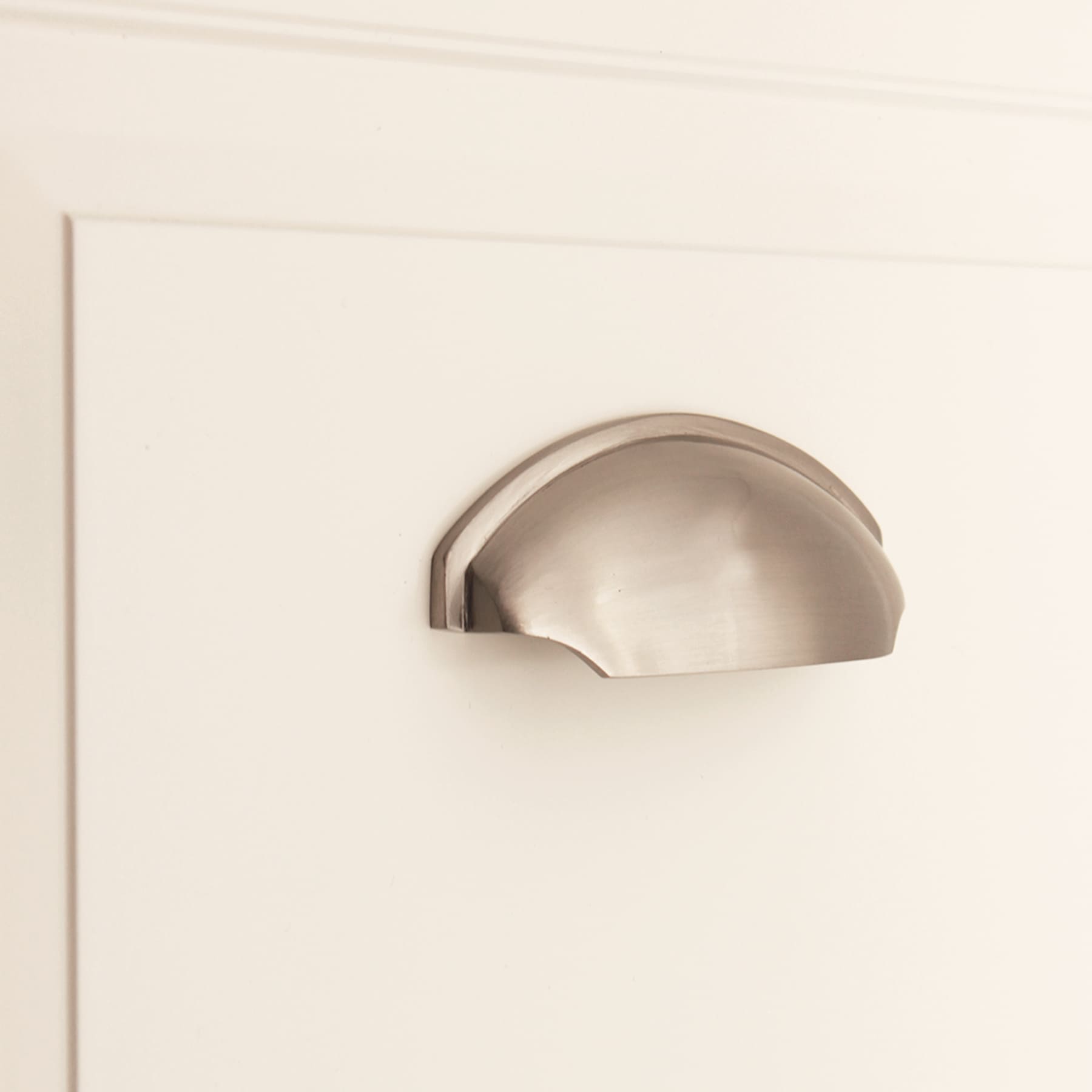 Tulip Cup Drawer Pull Satin Nickel-Cupboard Pulls-Yester Home