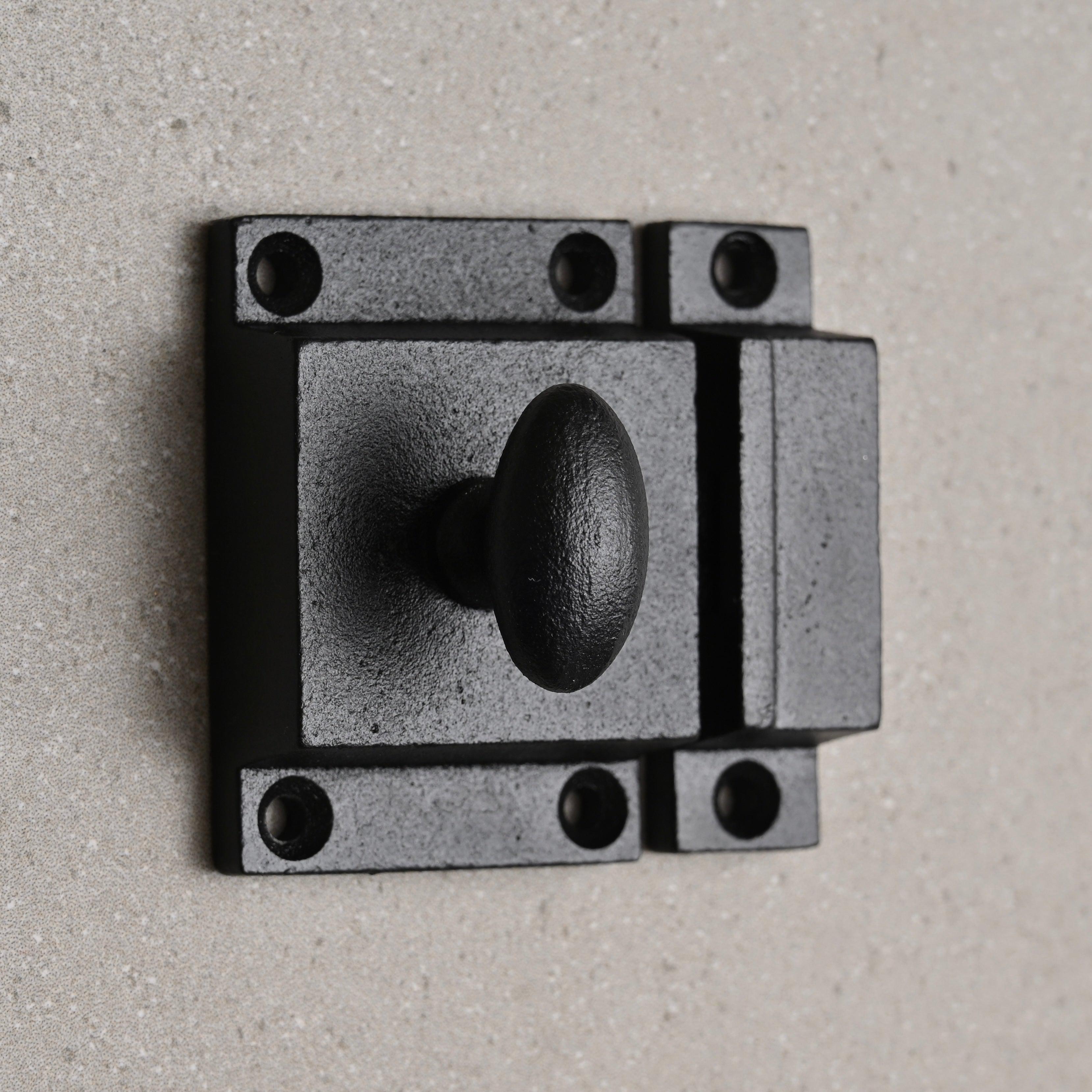 Classic Cast Iron Cupboard Handles | Textured Black-Cabinet Knobs-Yester Home