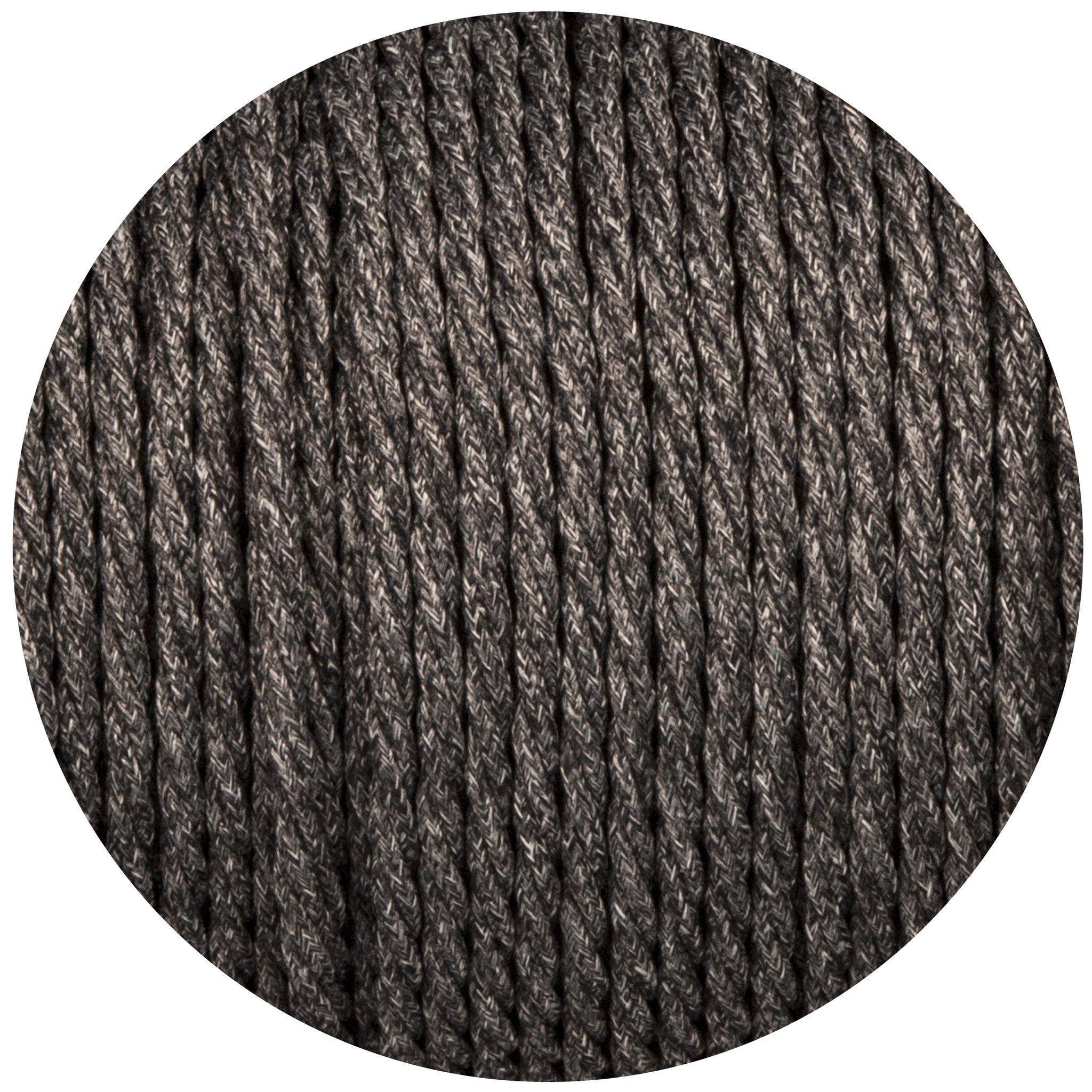 Uniform Grey Canvas Twisted Fabric Braided Cable-Fabric Cable-Yester Home