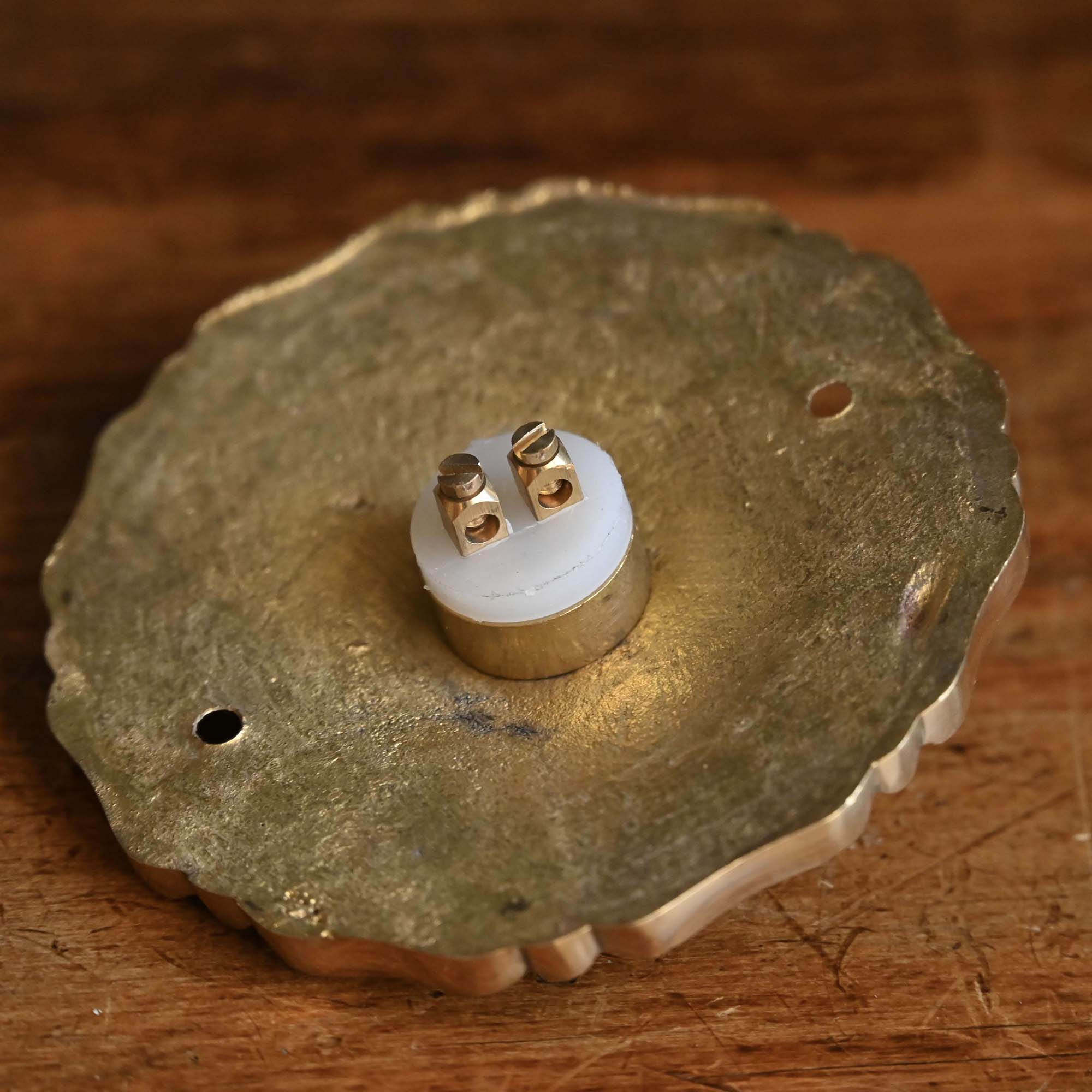 Victorian Brass Doorbell Push-Doorbell Pushes-Yester Home