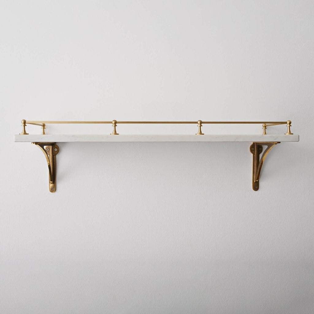 Victorian Brushed Satin Brass Gallery Shelf Rail-Gallery Rails-Yester Home