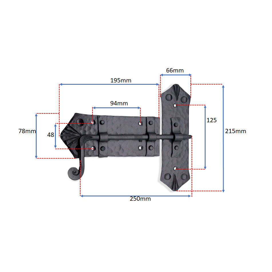 Victorian Cabinet Lock Matt Black-Cabinet Locks-Yester Home