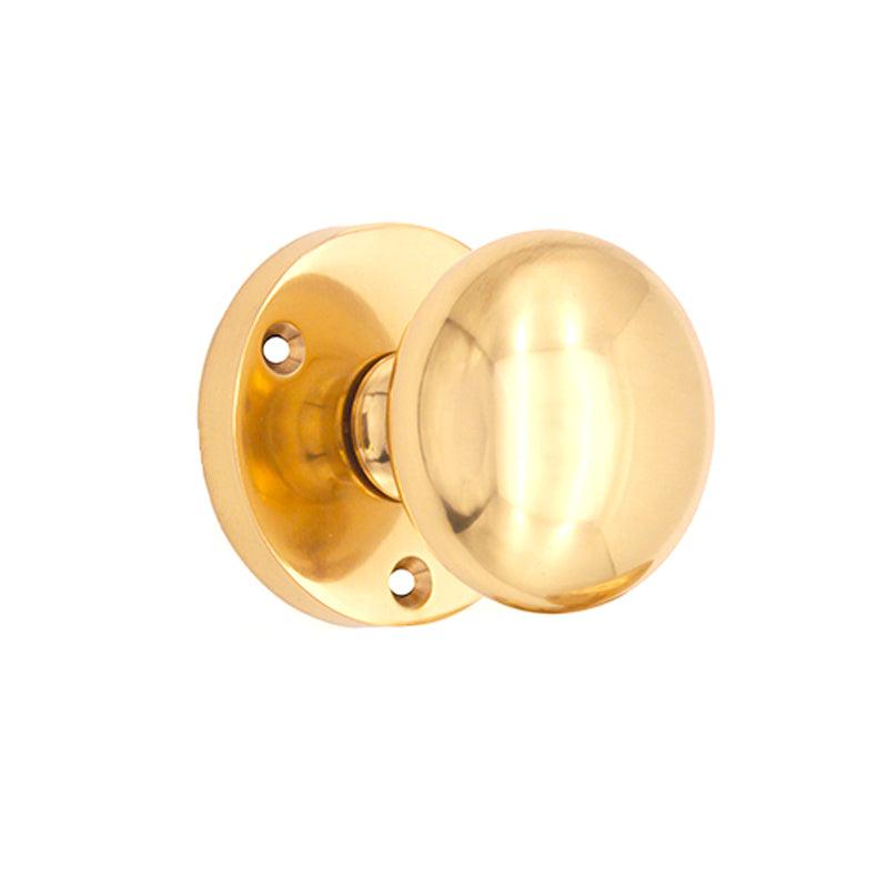Victorian Door Knob Polished Brass - Mortice Door Knobs - Spira Brass - Yester Home