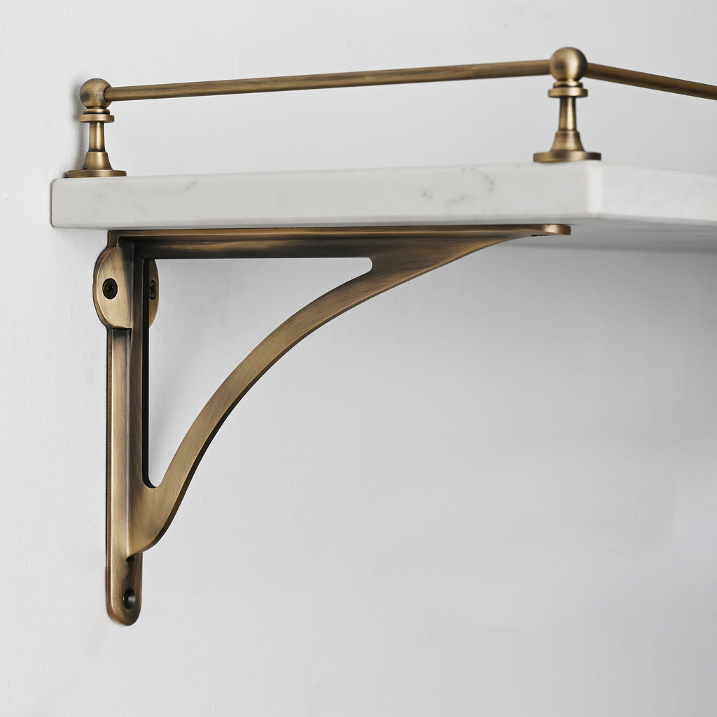 Gallery Shelf Rails Classic Gallery Shelf Rail | Aged Brass | Yester Home