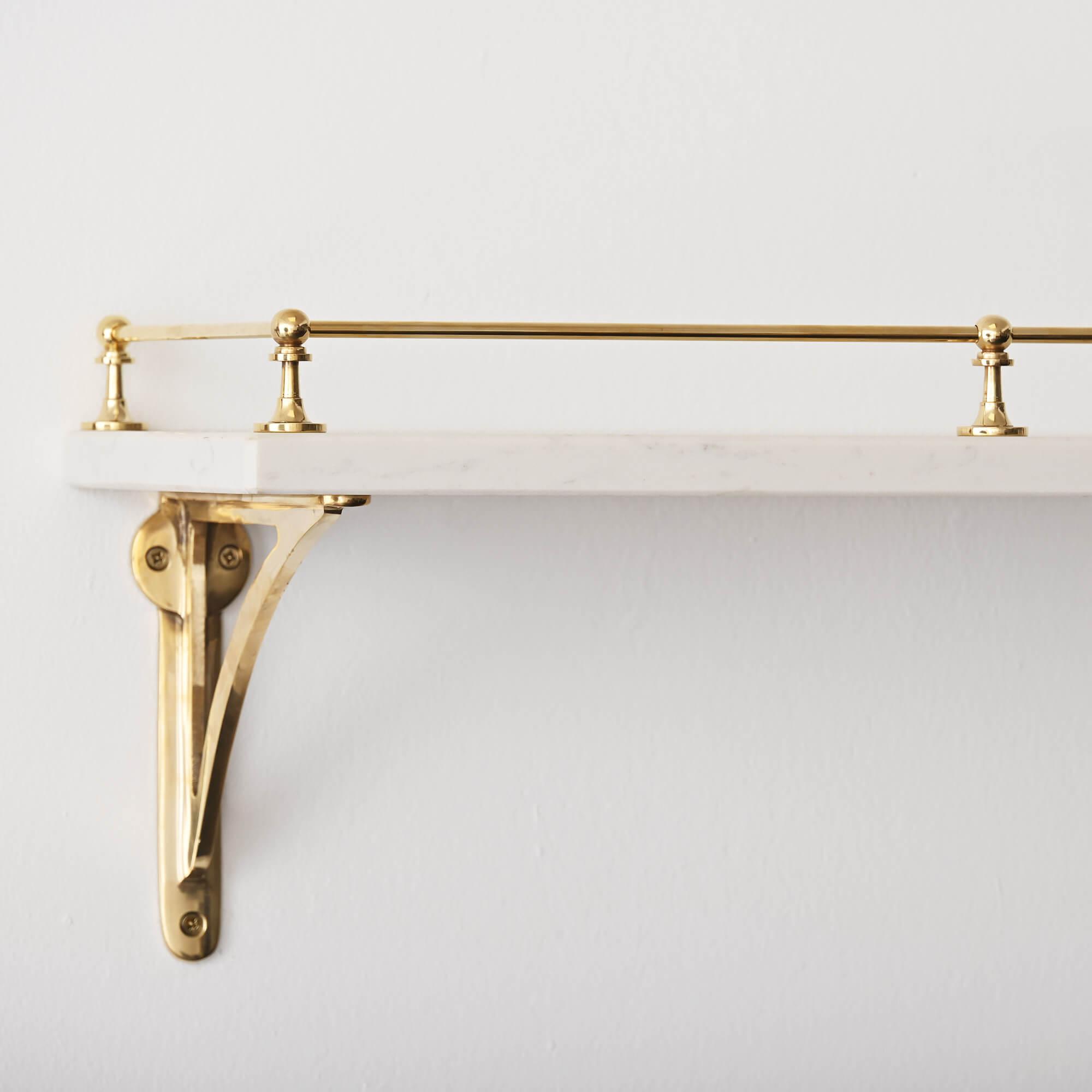 Shelf Rails And Posts Victorian Gallery Shelf Rail | Polished Brass | Yester Home