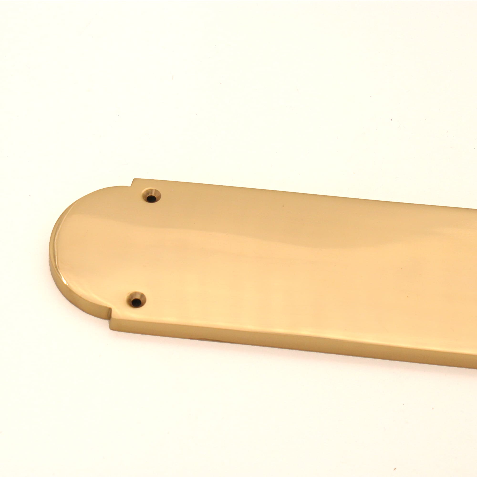 Victorian Half Round Finger Plate 300mm Polished Brass-Finger Plates & Letter Plates-Yester Home