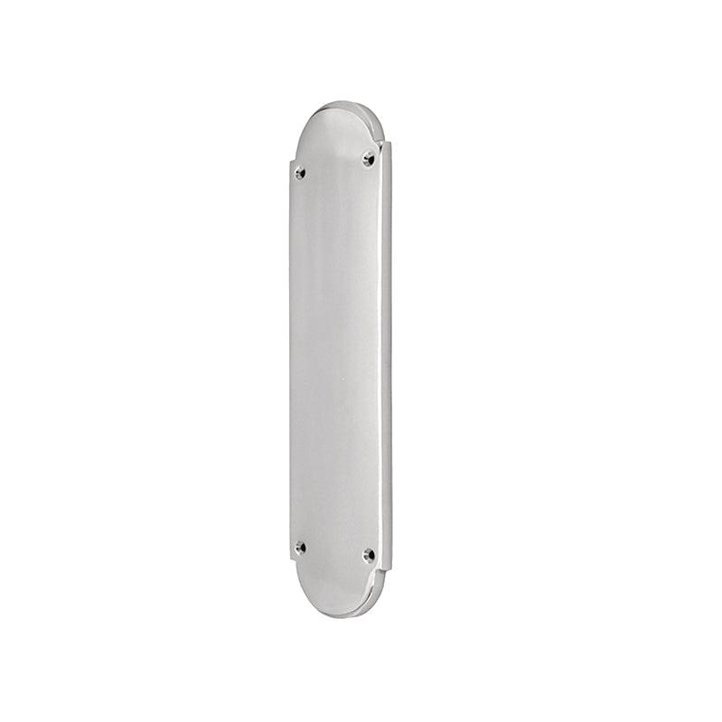 Victorian Half Round Finger Plate 300mm Satin Chrome-Finger Plates & Letter Plates-Yester Home