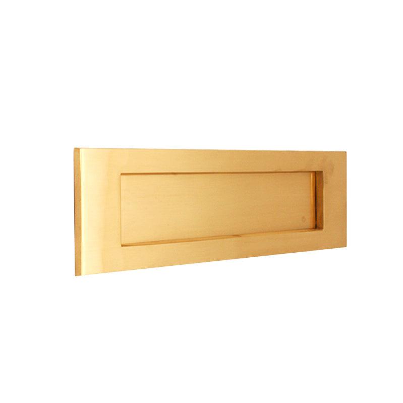 Victorian Letter Plate 300mm Satin Brass-Finger Plates & Letter Plates-Yester Home