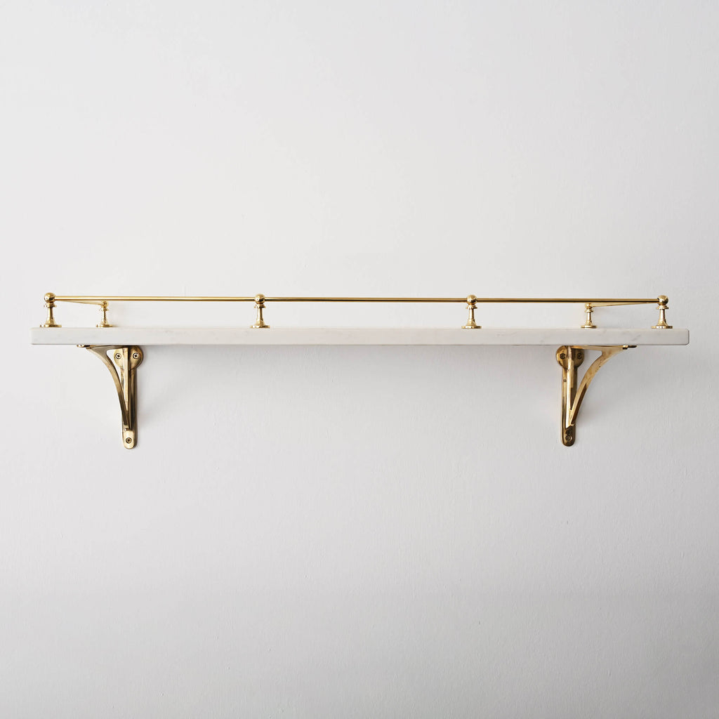 Victorian Polished Brass Gallery Shelf Rail-Gallery Rails-Yester Home