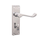Victorian Scroll Privacy Lever Handle 150mm Polished Chrome-Levers on Backplate-Yester Home