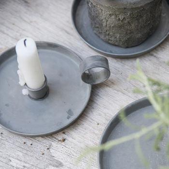 Vintage Style Metal Candle Holder with Handle-Candle Holders-Yester Home