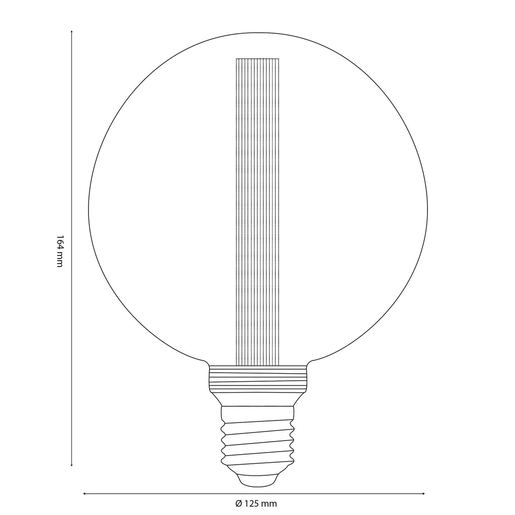 Vintlux E27 Dimmable LED Filament Lamp 2.3W G125 120lm 2200K Rainn Globe XL Gold-LED Filament Bulbs-Yester Home