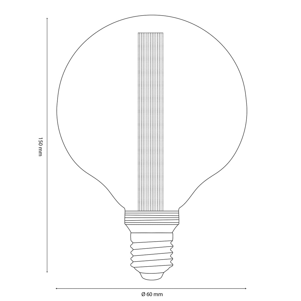 Vintlux E27 Dimmable LED Filament Lamp 2.3W G95 50lm 1800K Rainn Globe Smoke-LED Filament Bulbs-Yester Home