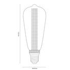 Vintlux E27 Dimmable LED Filament Lamp 2.3W ST60 50lm 1800K Rainn Edison Smoke-LED Filament Bulbs-Yester Home