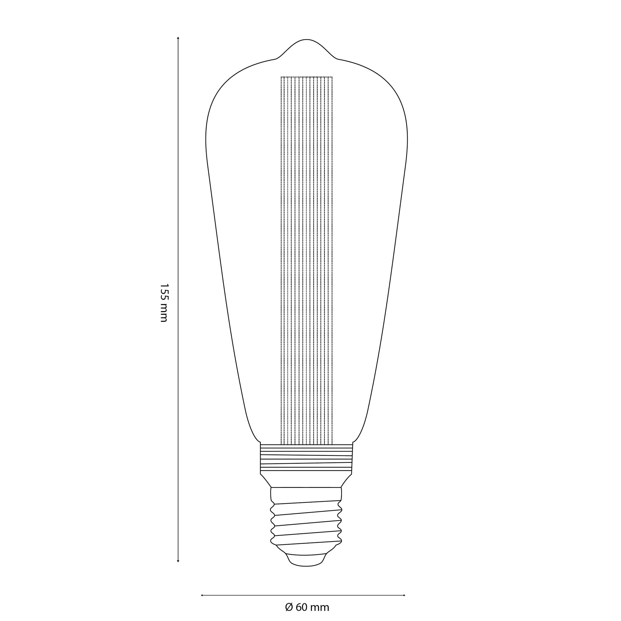 Vintlux E27 Dimmable LED Filament Lamp 2.3W ST60 50lm 1800K Rainn Edison Smoke-LED Filament Bulbs-Yester Home