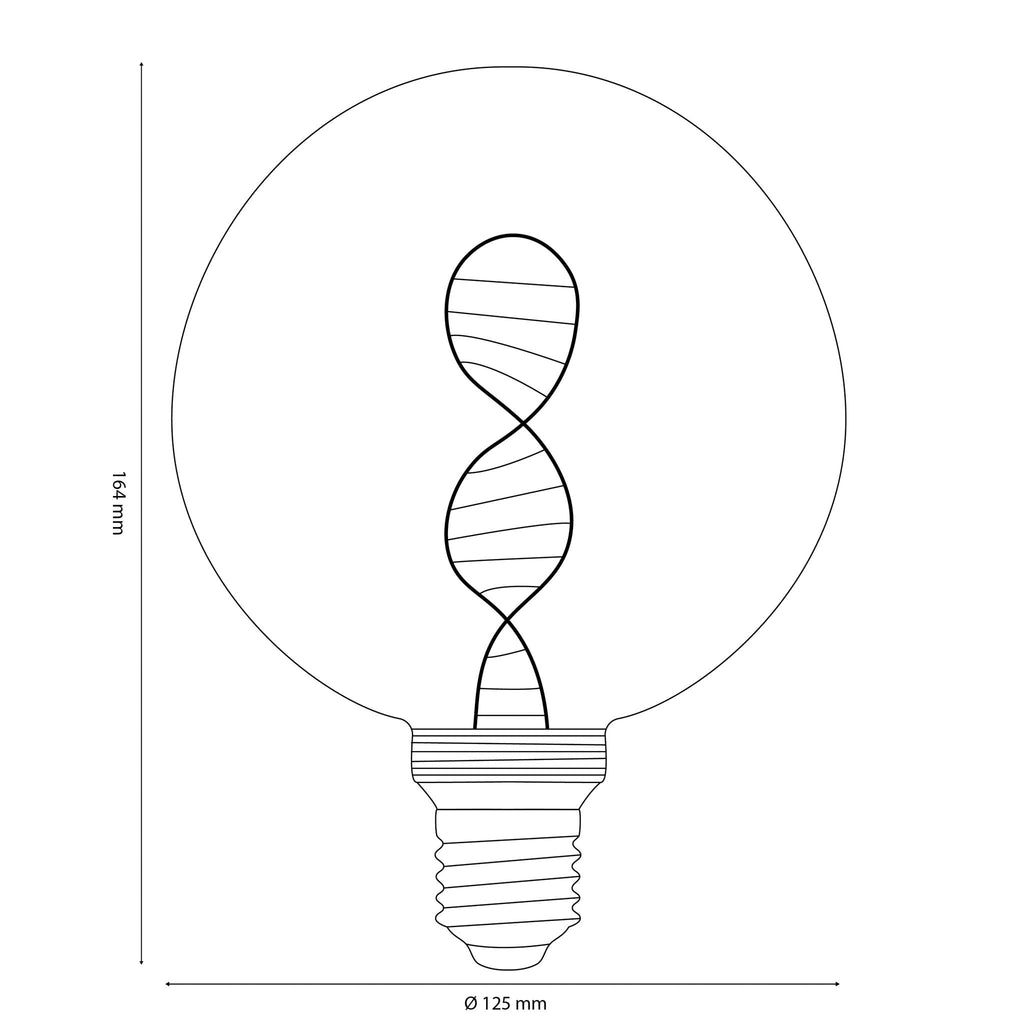 Vintlux E27 Dimmable LED Filament Lamp 4W G125 110lm 1800K Kyodai DNA Globe XL Gold - LED Filament Bulbs - Vintlux - Yester Home