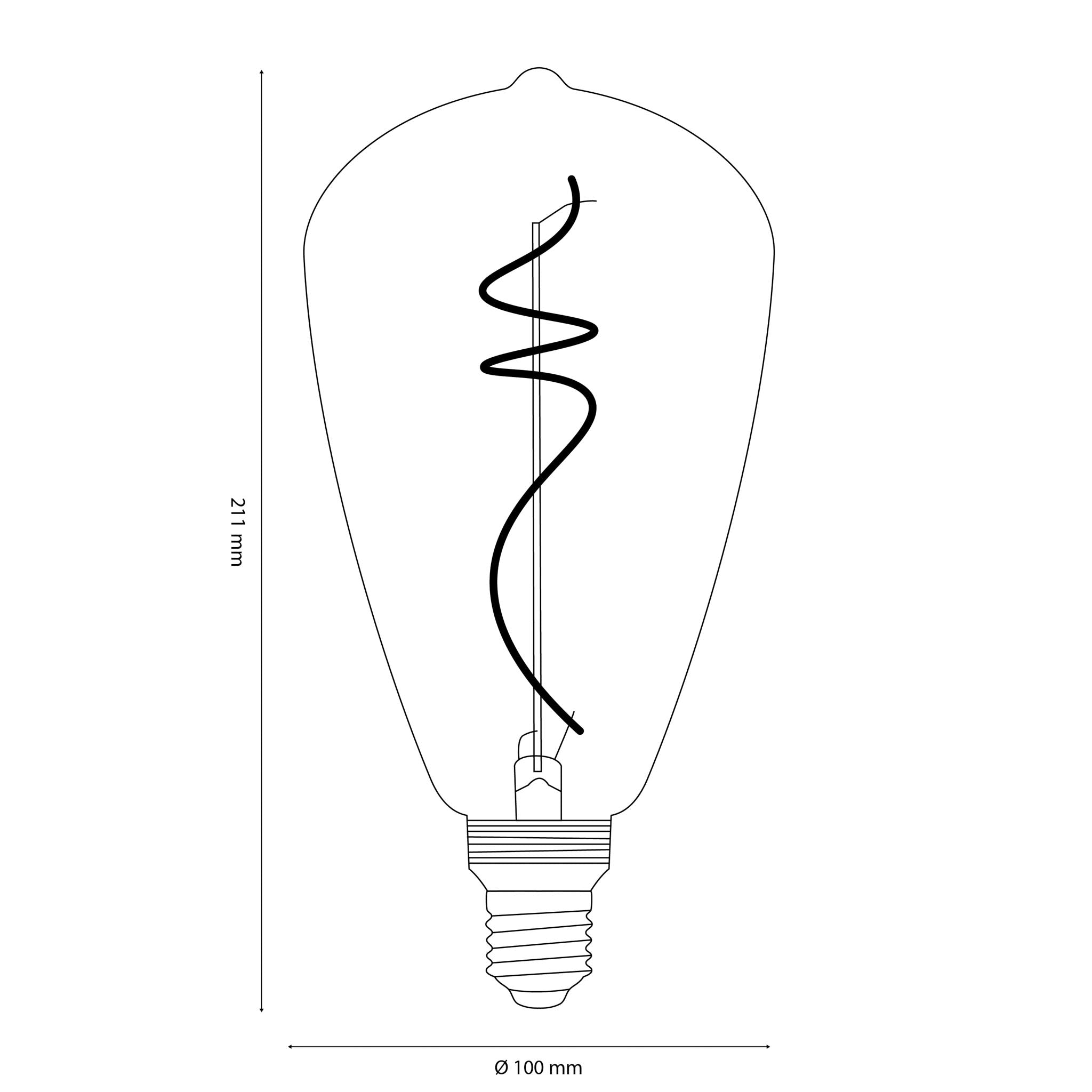 Vintlux E27 Dimmable LED Filament Lamp 4W SF100 265lm 2200K Kyodai Fluxx Edison XL Gold-LED Filament Bulbs-Yester Home
