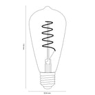 Vintlux E27 Dimmable LED Filament Lamp 4W ST64 265lm 2200K - Karu Edison Gold-LED Filament Bulbs-Yester Home