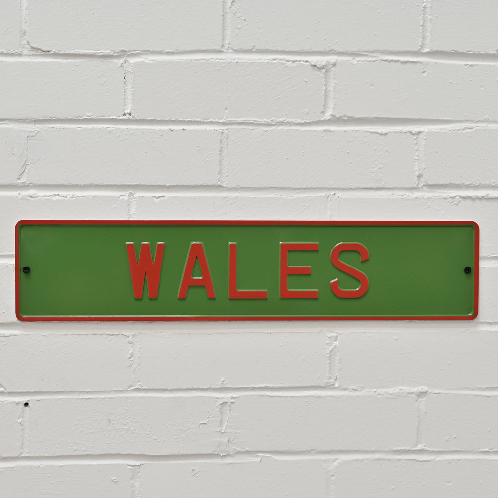 Wales Embossed Metal Sign