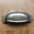 Warwick Mottled Cast Iron Cup Pull Handle-Drawer Pulls-Yester Home