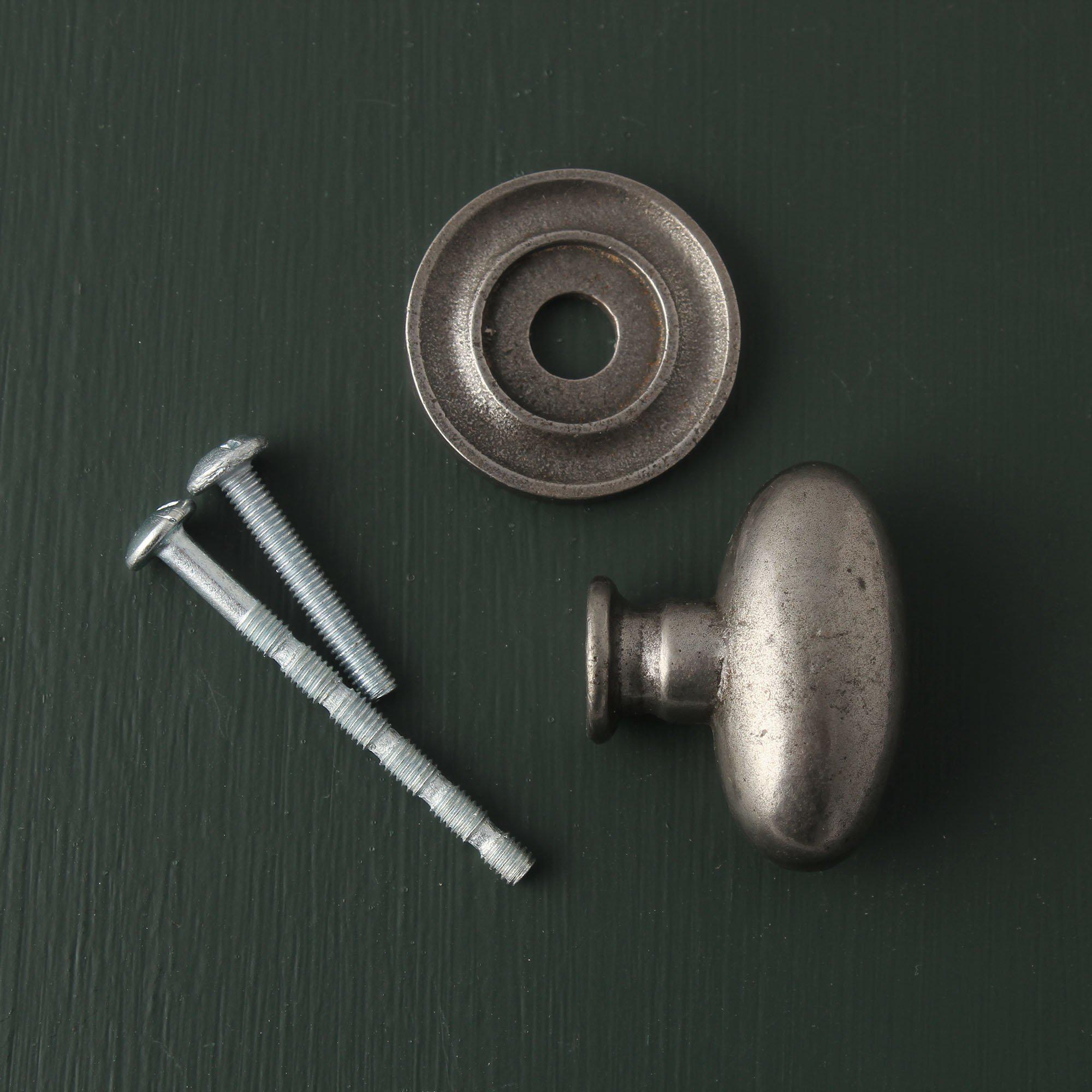 Warwick Oval Cast Iron Cupboard Knob-Cabinet Knobs-Yester Home