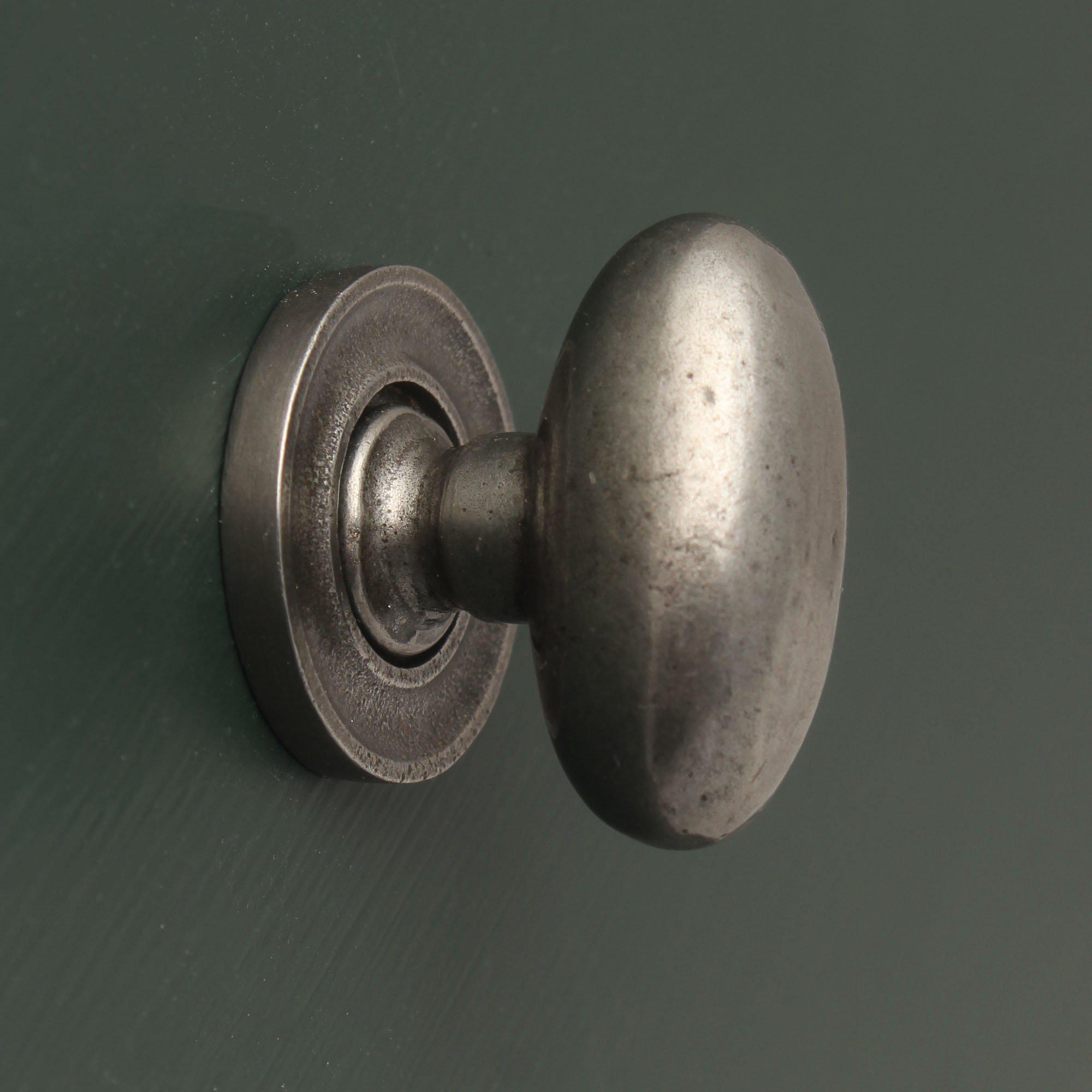 Warwick Oval Cast Iron Cupboard Knob-Cabinet Knobs-Yester Home