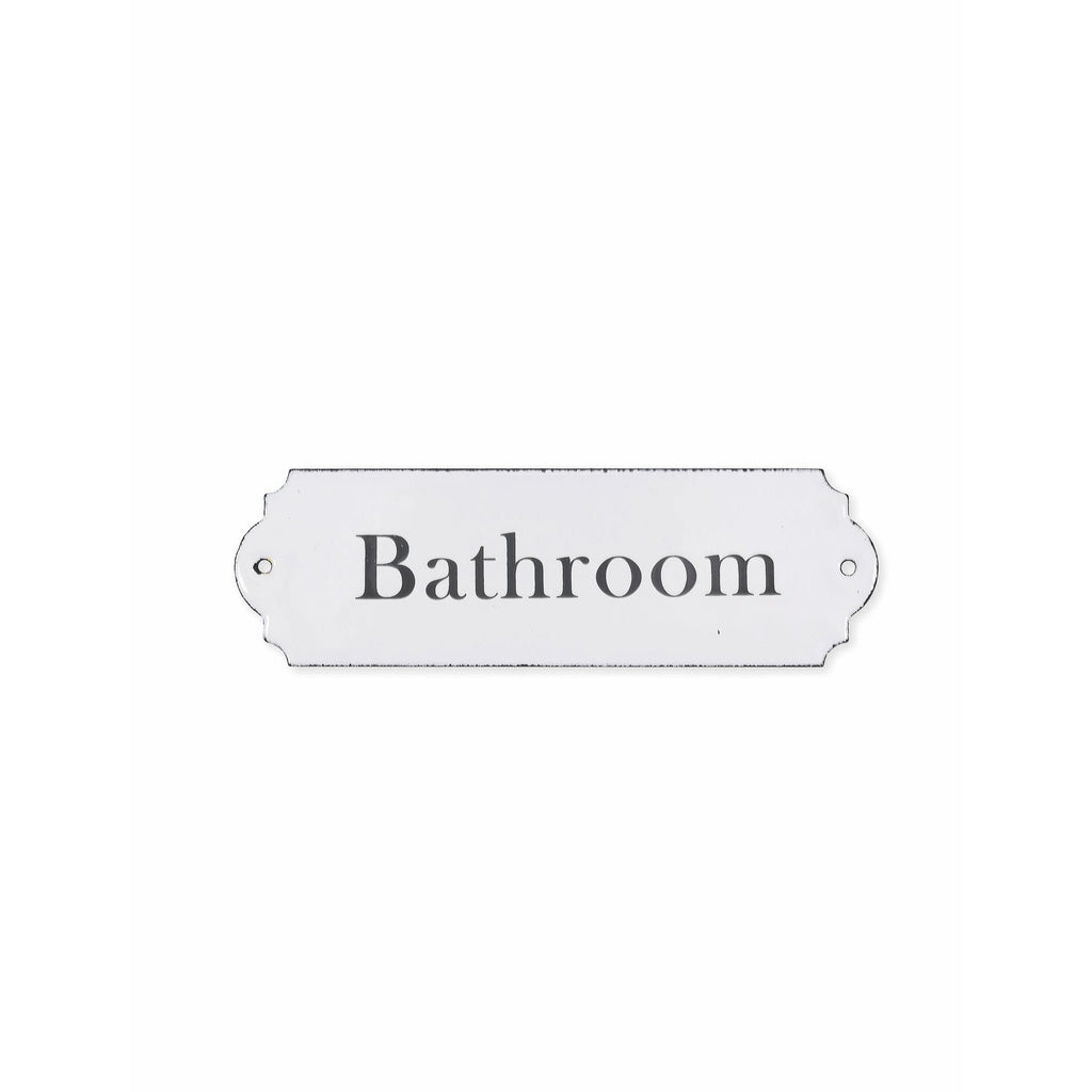 White Enamel Bathroom Sign