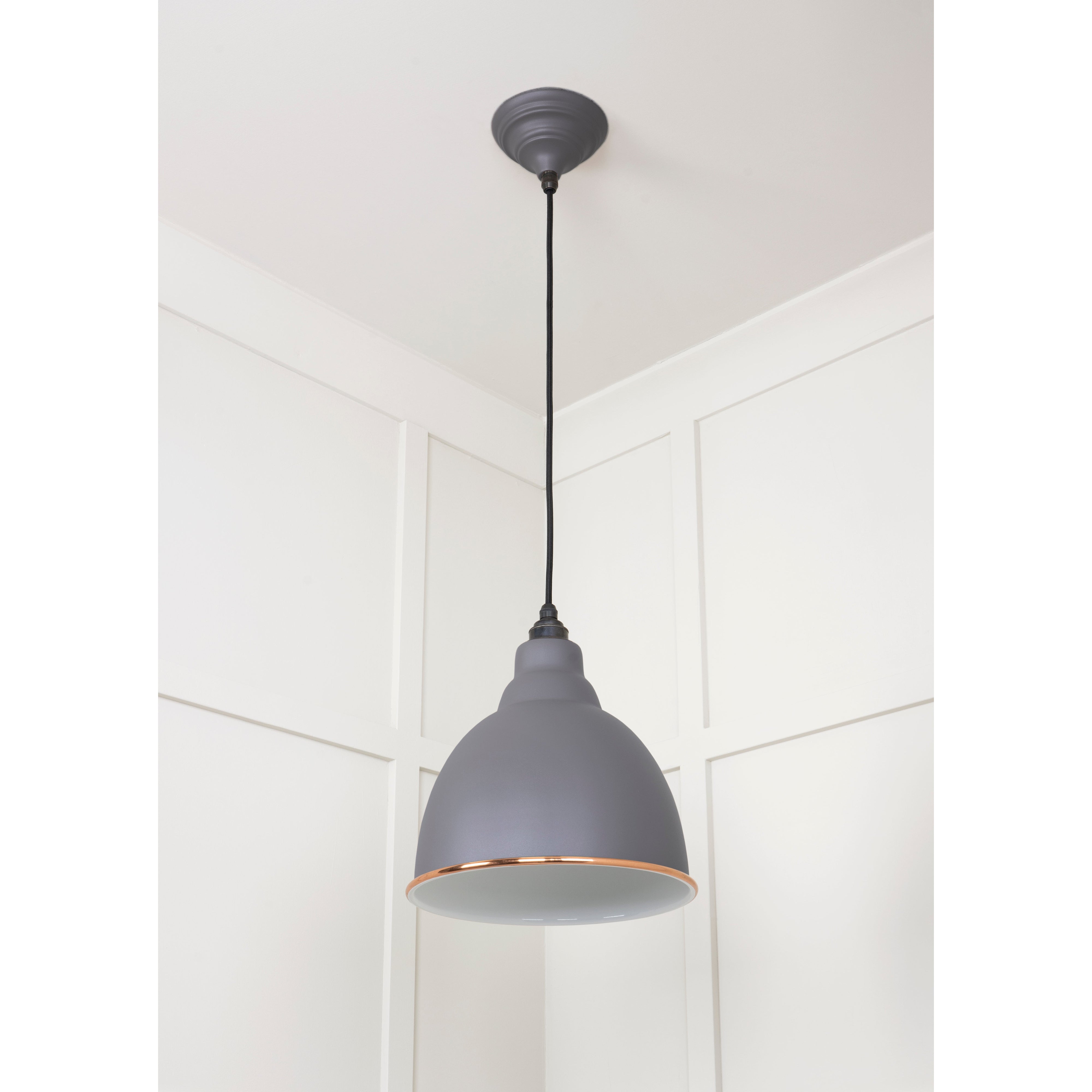 White Gloss Brindley Pendant in Bluff | From The Anvil-Brindley-Yester Home