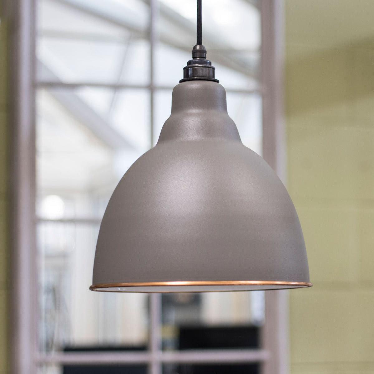 White Gloss Brindley Pendant in Bluff | From The Anvil-Brindley-Yester Home