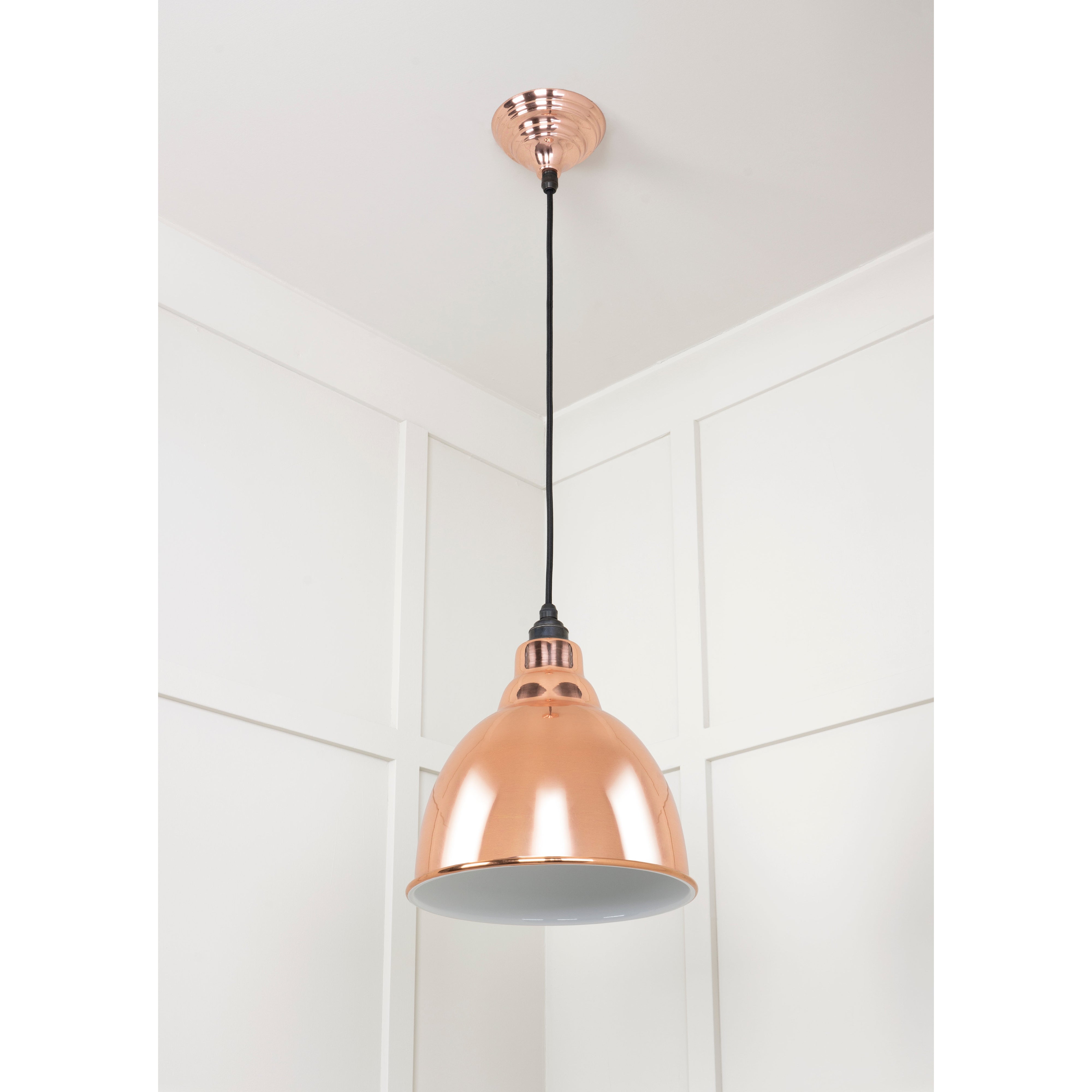 White Gloss Brindley Pendant in Copper | From The Anvil-Brindley-Yester Home