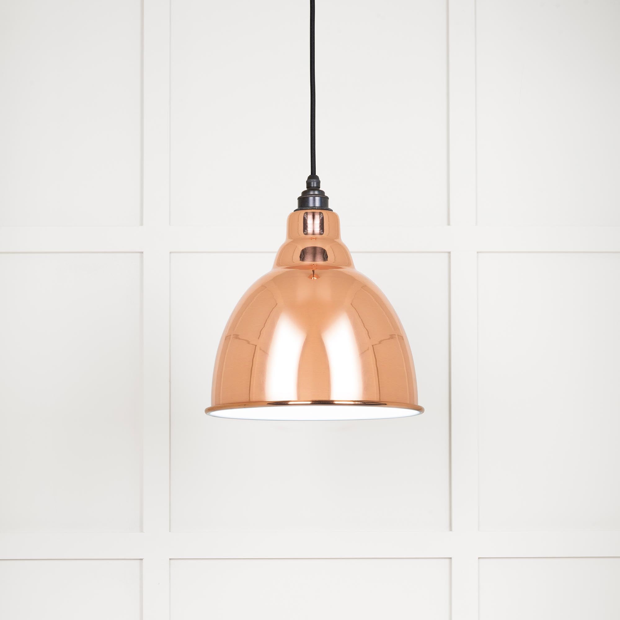 White Gloss Brindley Pendant in Copper | From The Anvil - Brindley - From The Anvil - Yester Home