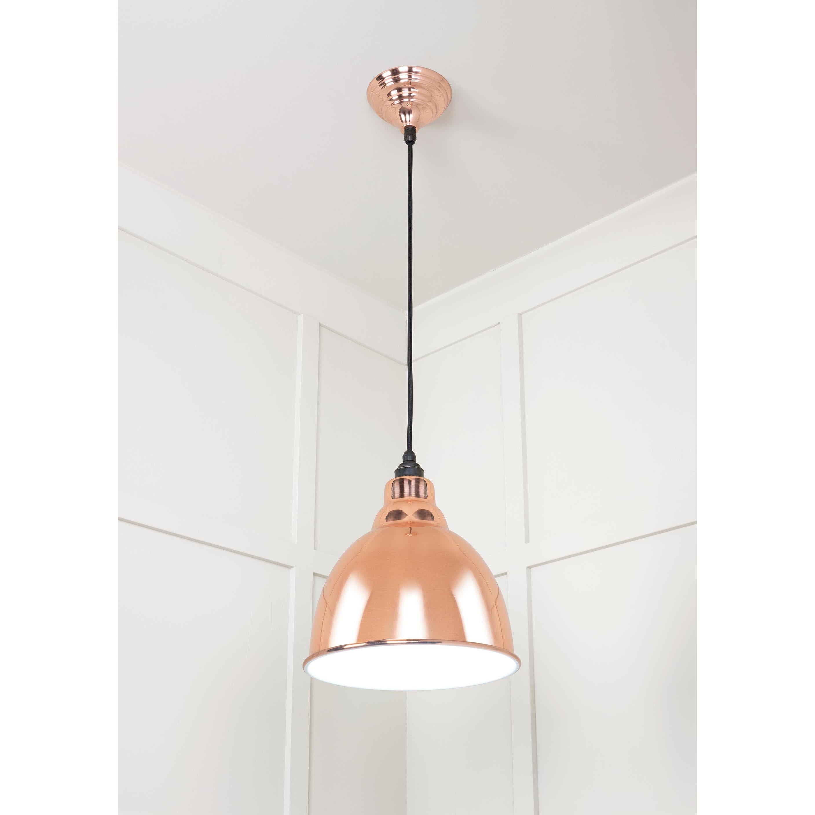 White Gloss Brindley Pendant in Copper | From The Anvil - Brindley - From The Anvil - Yester Home