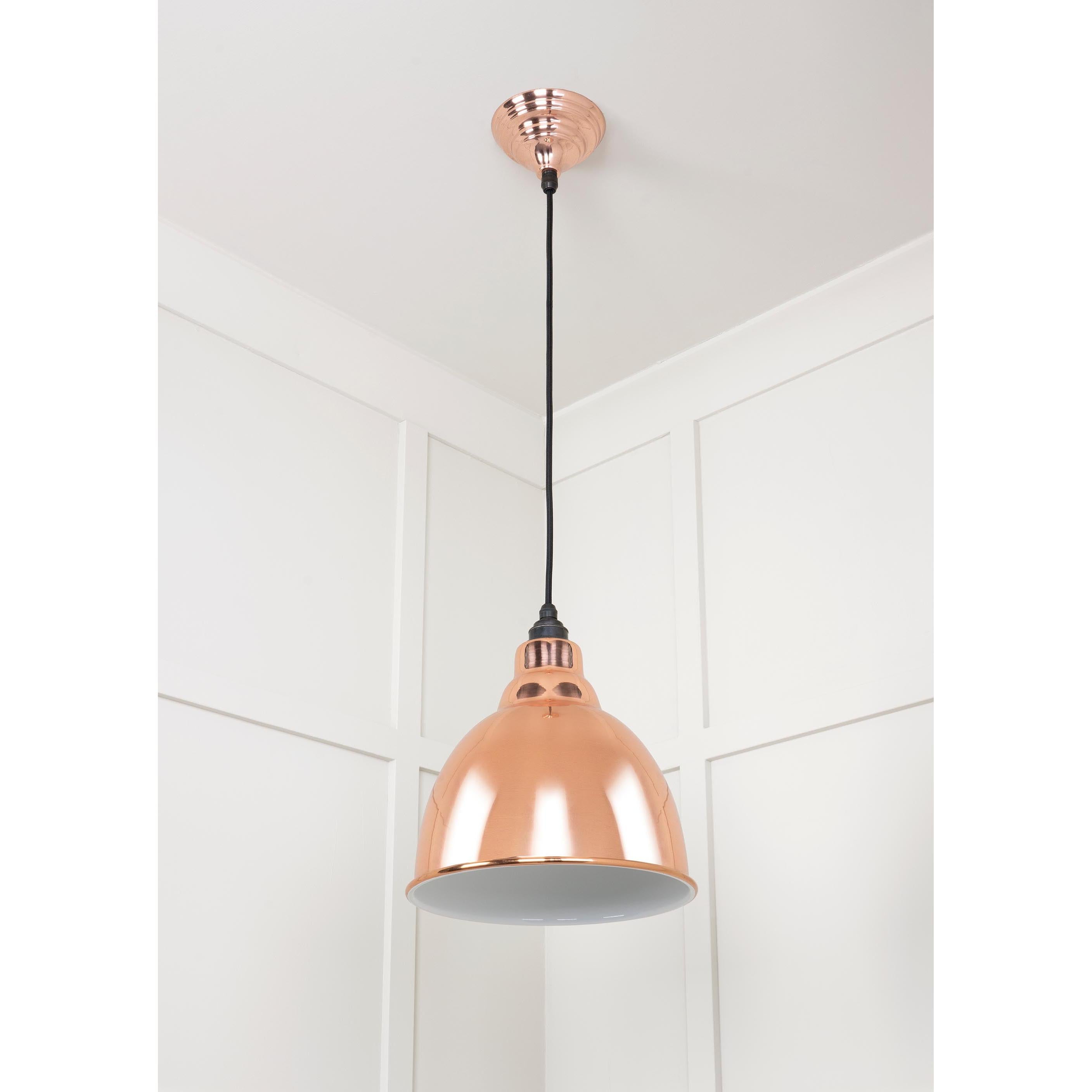 White Gloss Brindley Pendant in Copper | From The Anvil - Brindley - From The Anvil - Yester Home