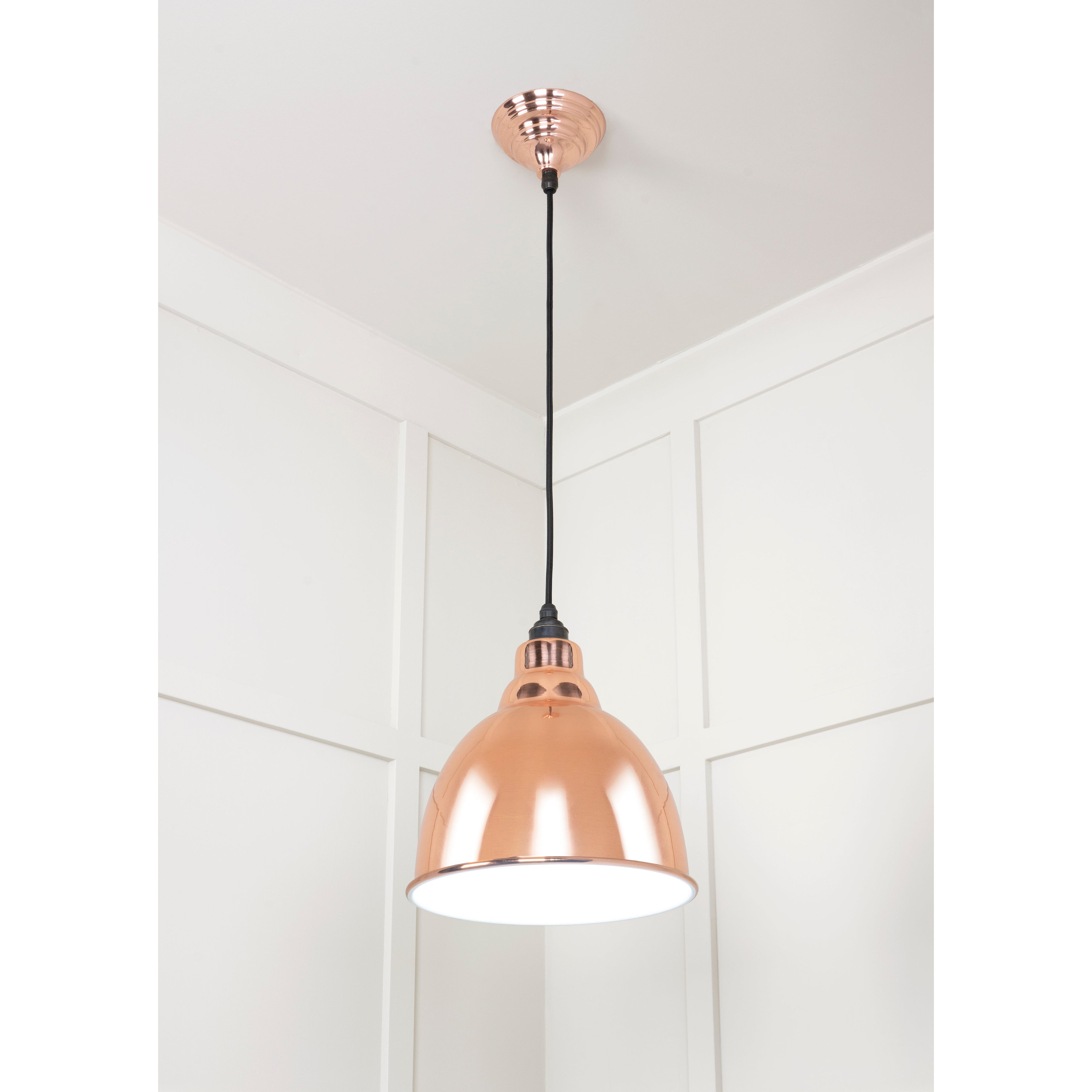 White Gloss Brindley Pendant in Copper | From The Anvil-Brindley-Yester Home