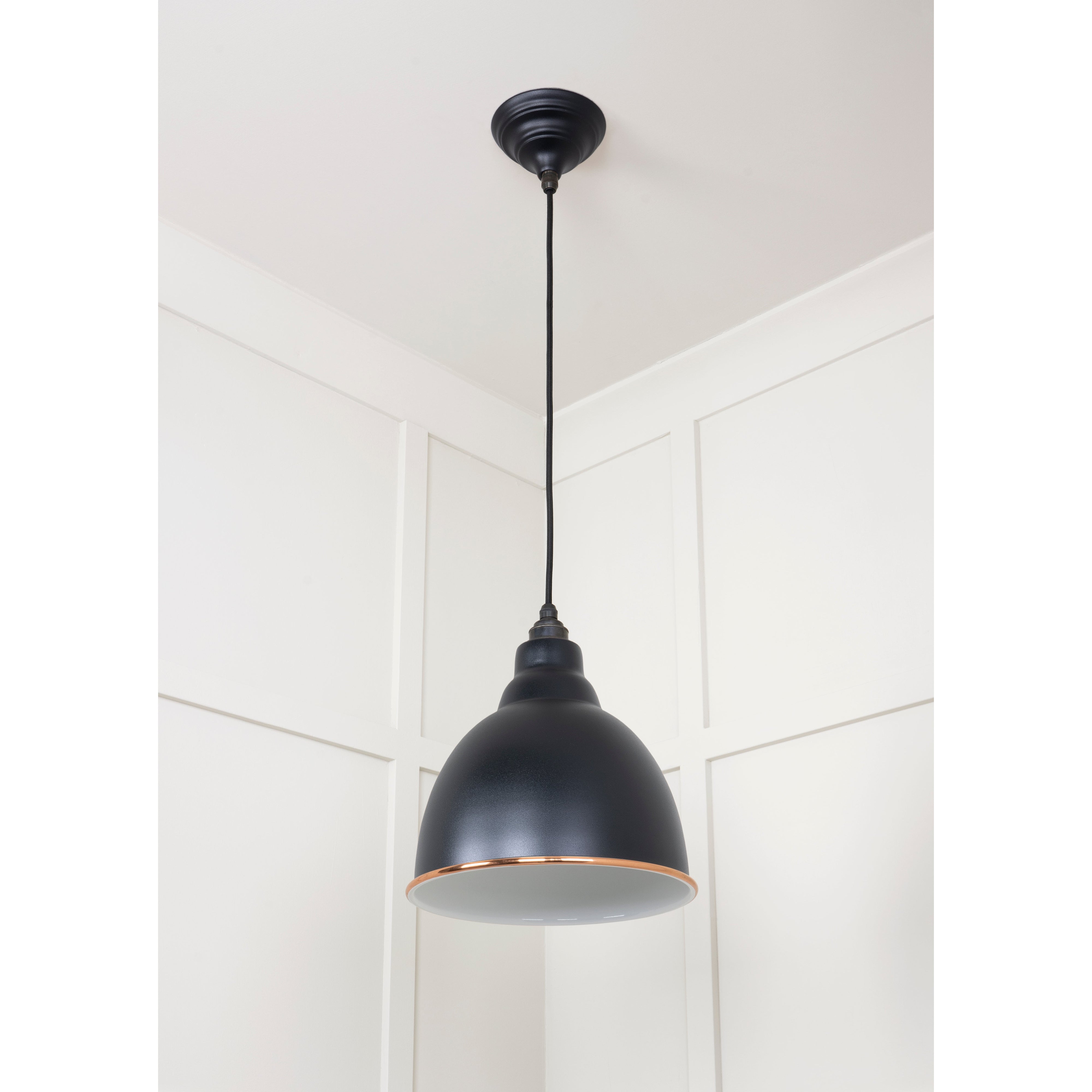 White Gloss Brindley Pendant in Elan Black | From The Anvil-Brindley-Yester Home