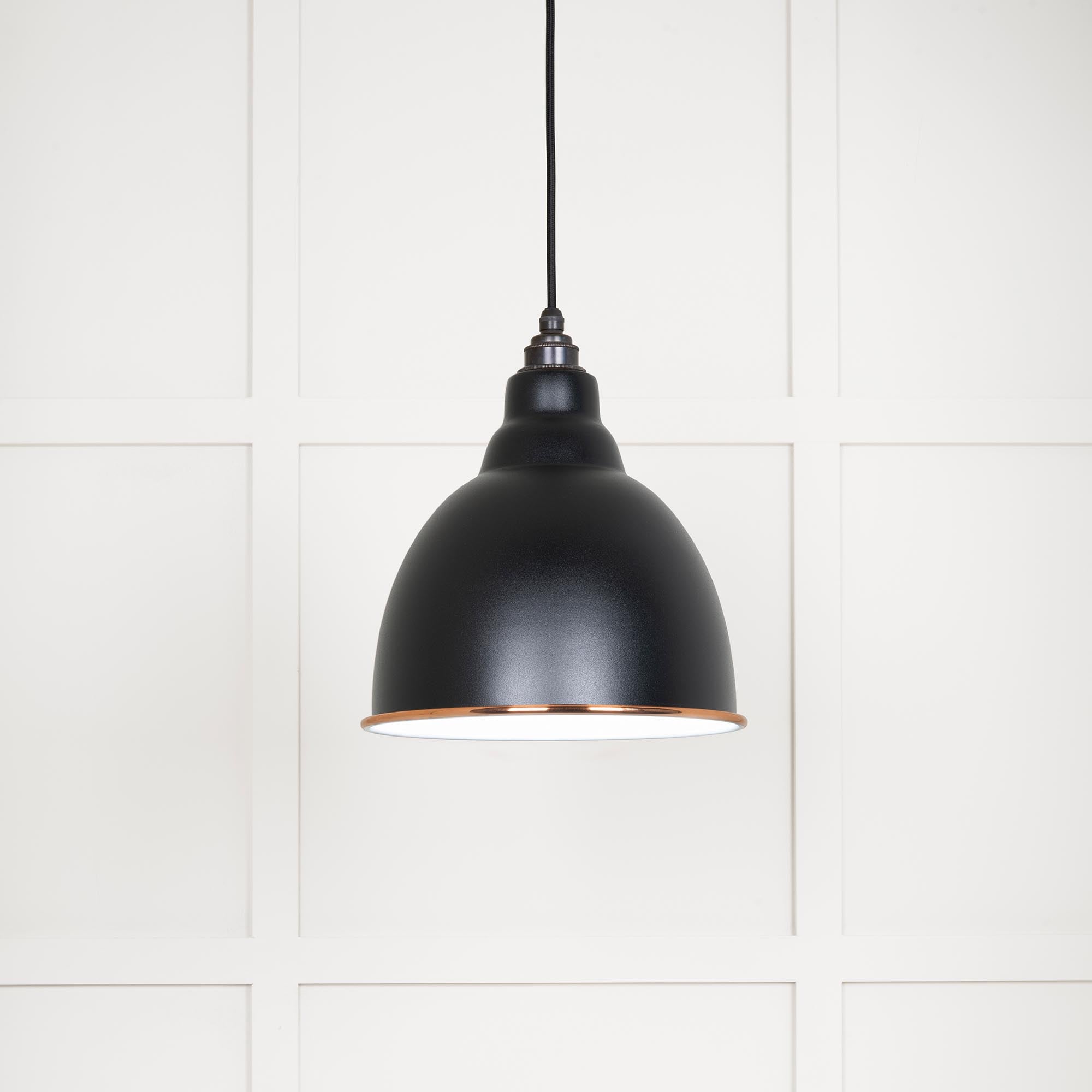 White Gloss Brindley Pendant in Elan Black | From The Anvil - Brindley - From The Anvil - Yester Home