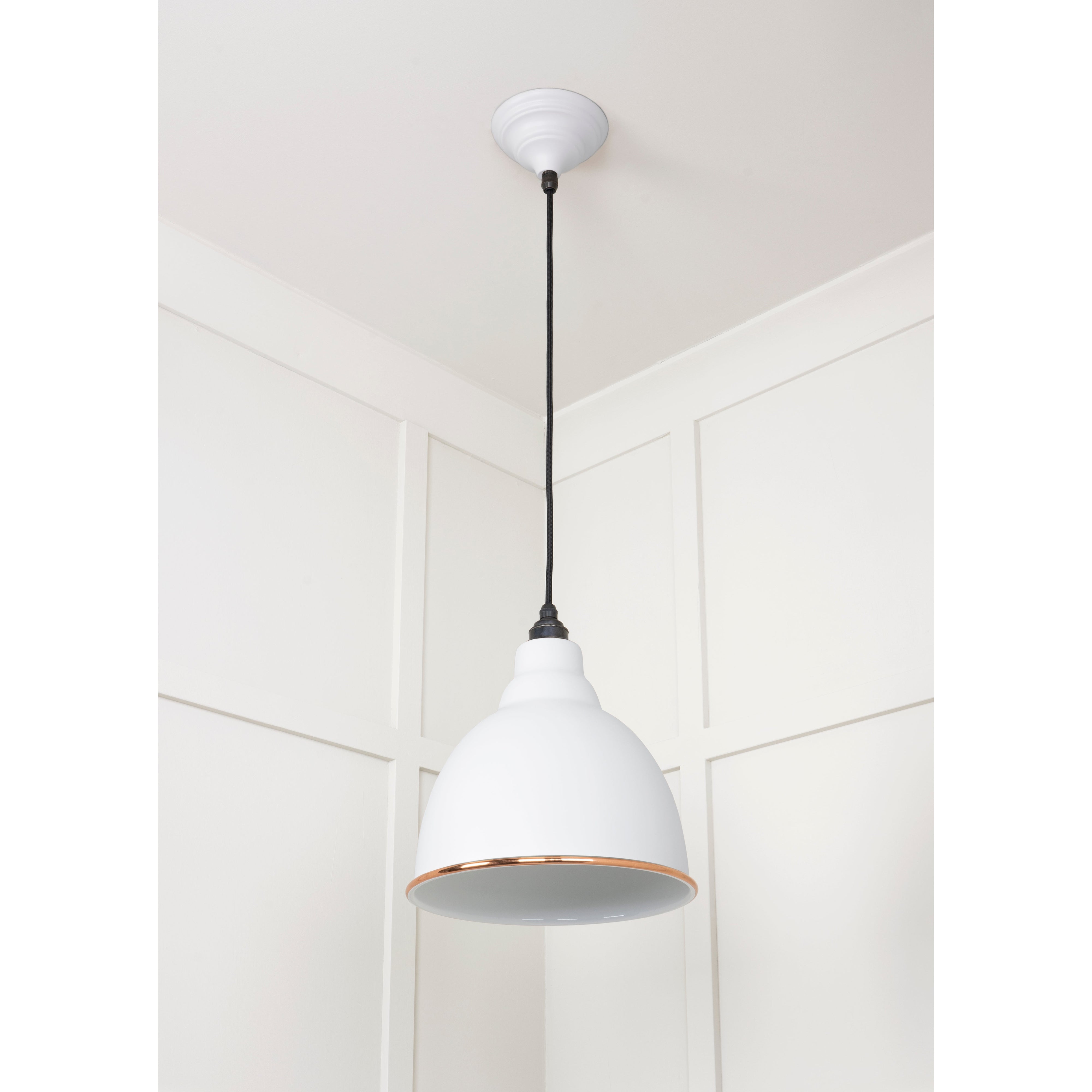 White Gloss Brindley Pendant in Flock | From The Anvil-Brindley-Yester Home