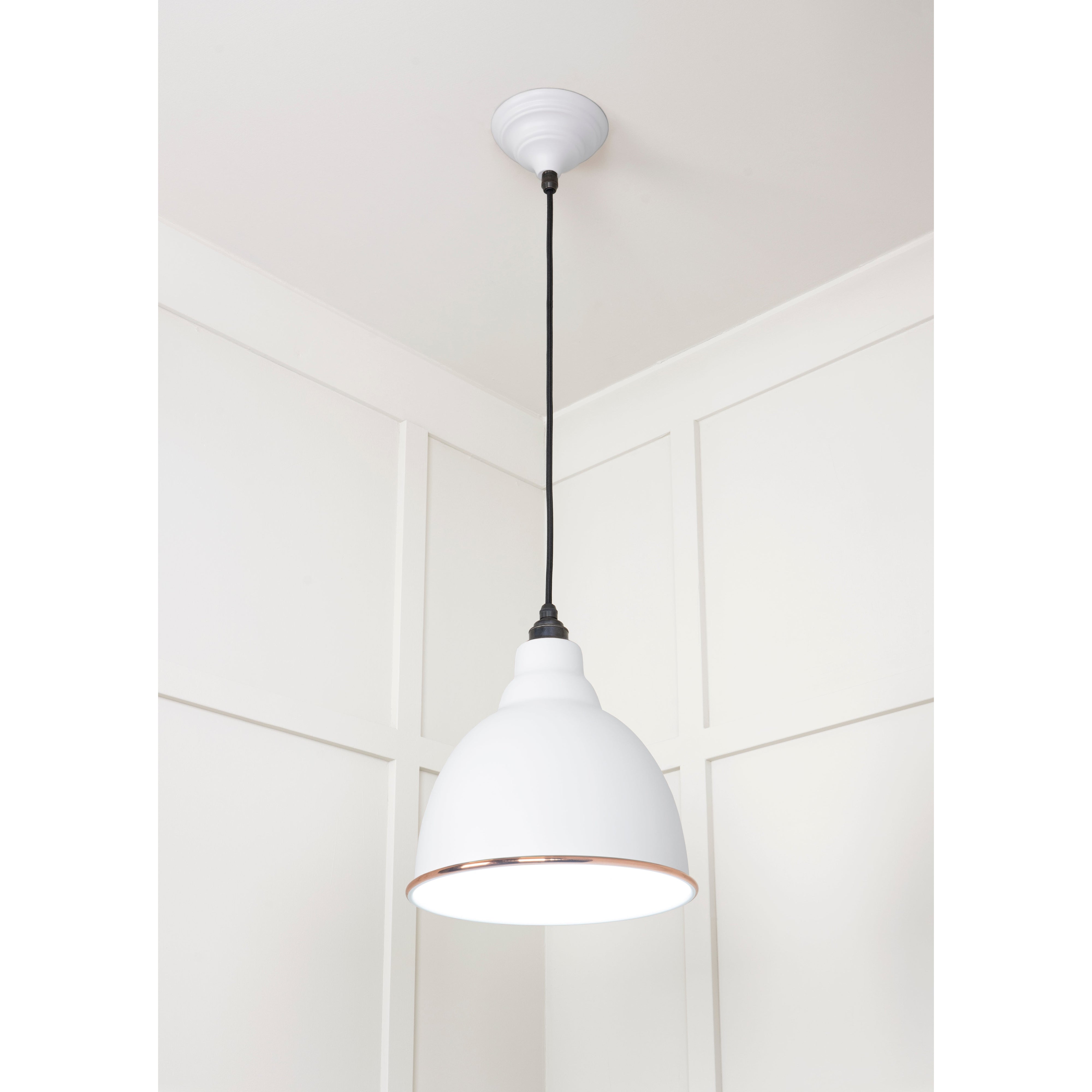 White Gloss Brindley Pendant in Flock | From The Anvil-Brindley-Yester Home