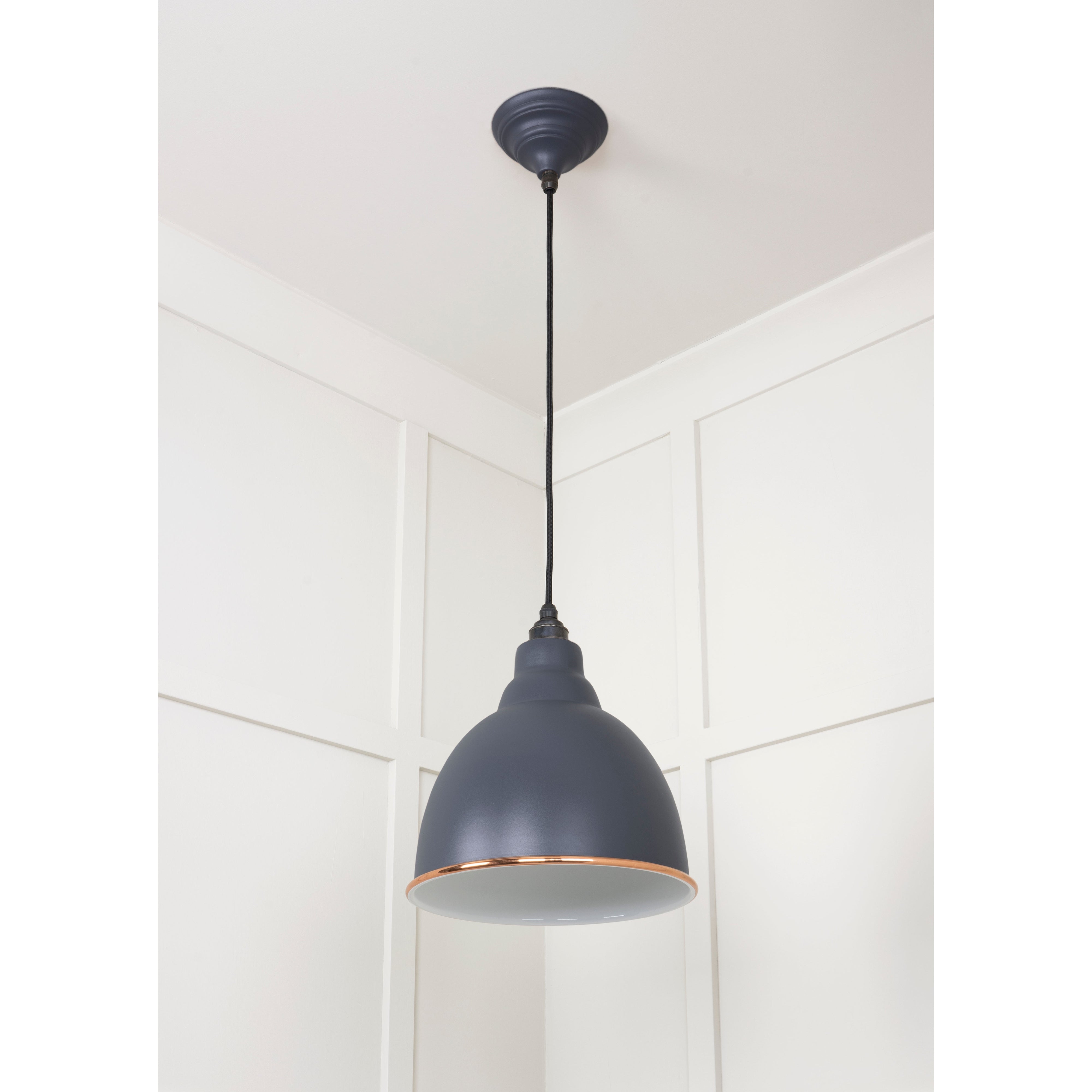 White Gloss Brindley Pendant in Slate | From The Anvil-Brindley-Yester Home
