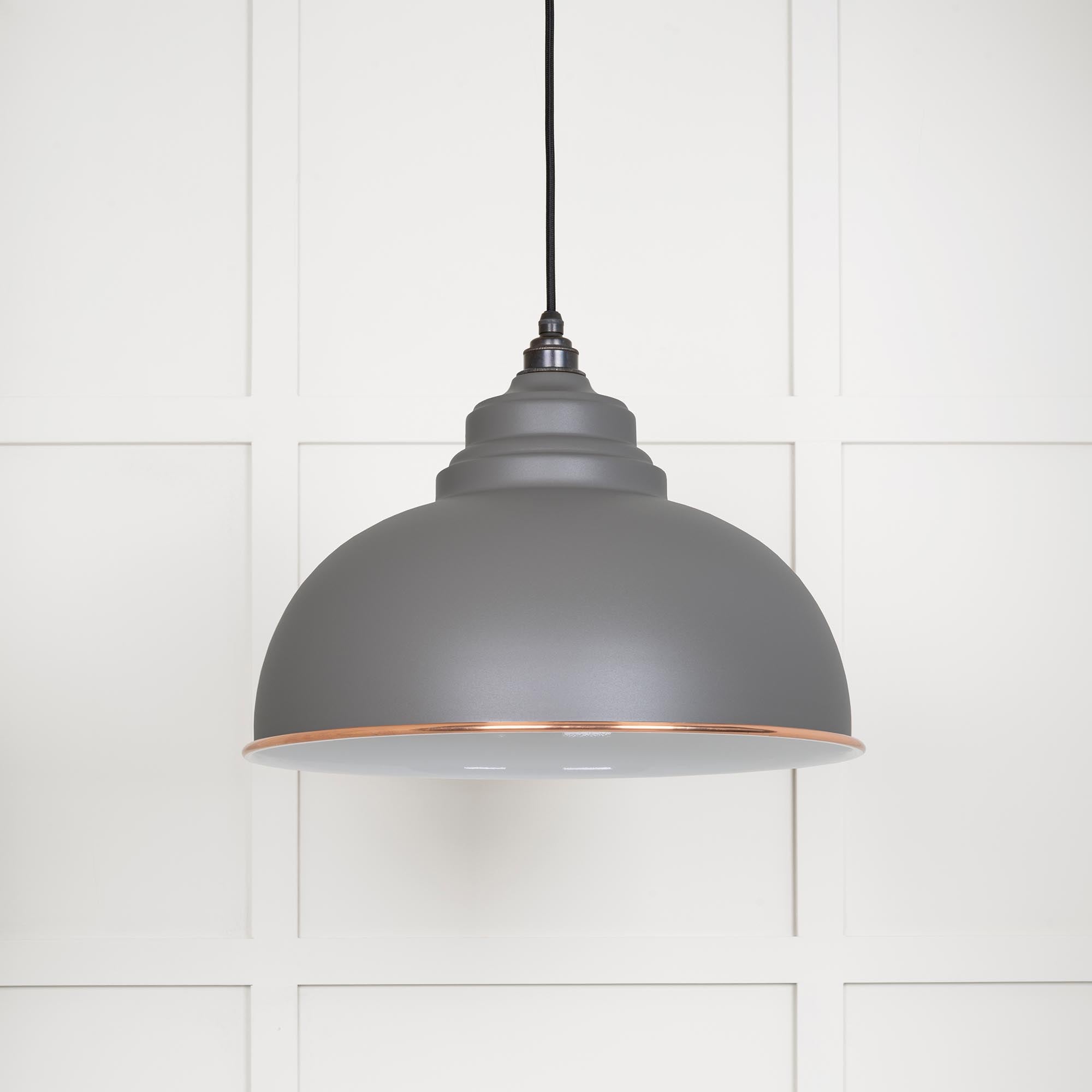 White Gloss Harborne Pendant in Bluff | From The Anvil - Harborne - From The Anvil - Yester Home
